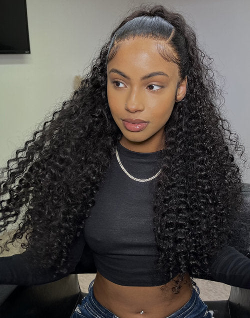 Freda- Glueless 13x4 Lace Curly Human Hair Lace Front Wig Invisiable Lace Closure Wig