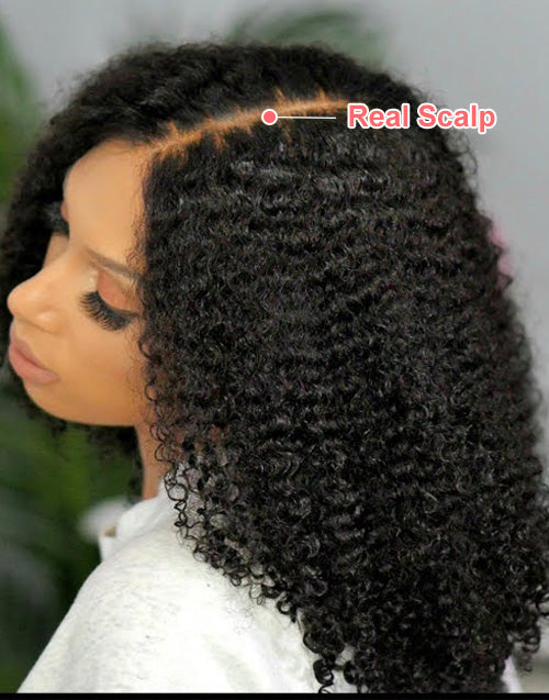 22" 26" Thin V Part Handtied Wig Kinky Curly Wig Super Deal