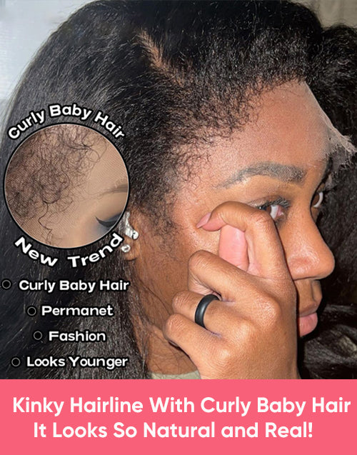 type 4c hairline kinky edge wig